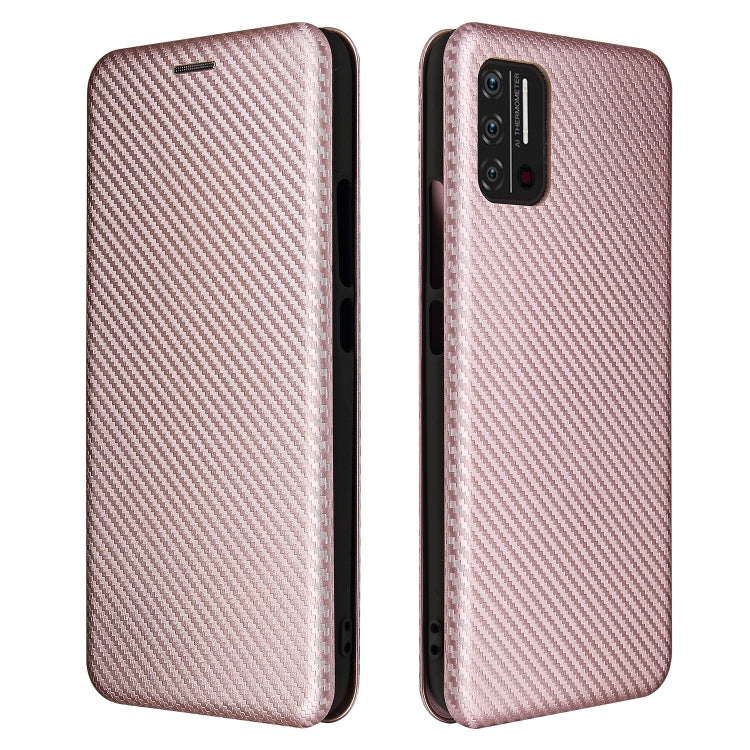 For UMIDIGI A7S Carbon Fiber Texture Horizontal Flip TPU + PC + PU Leather Case with Card Slot
