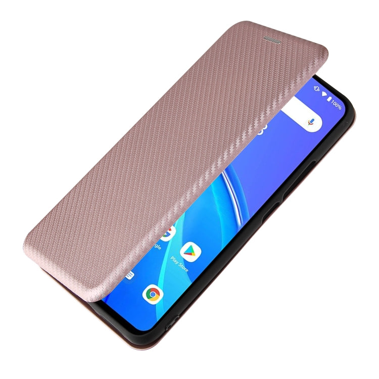 For UMIDIGI A7S Carbon Fiber Texture Horizontal Flip TPU + PC + PU Leather Case with Card Slot