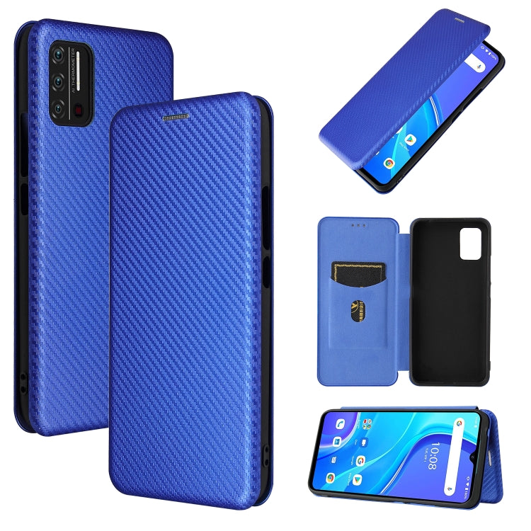 For UMIDIGI A7S Carbon Fiber Texture Horizontal Flip TPU + PC + PU Leather Case with Card Slot