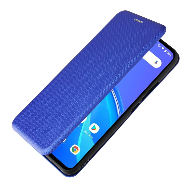 For UMIDIGI A7S Carbon Fiber Texture Horizontal Flip TPU + PC + PU Leather Case with Card Slot