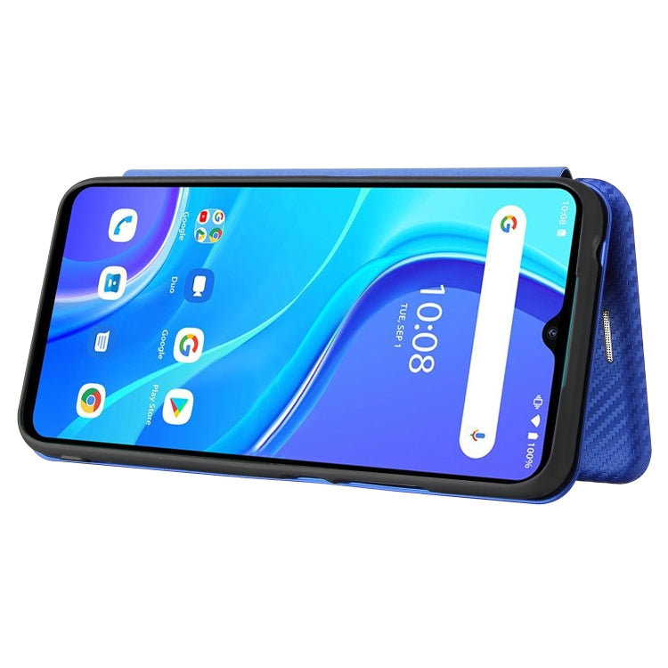 For UMIDIGI A7S Carbon Fiber Texture Horizontal Flip TPU + PC + PU Leather Case with Card Slot