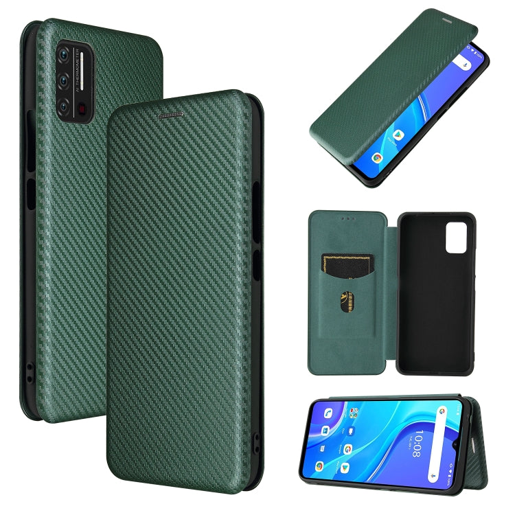 For UMIDIGI A7S Carbon Fiber Texture Horizontal Flip TPU + PC + PU Leather Case with Card Slot