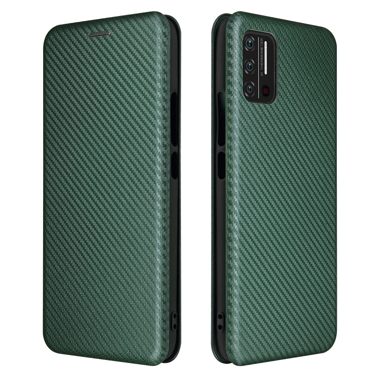 For UMIDIGI A7S Carbon Fiber Texture Horizontal Flip TPU + PC + PU Leather Case with Card Slot