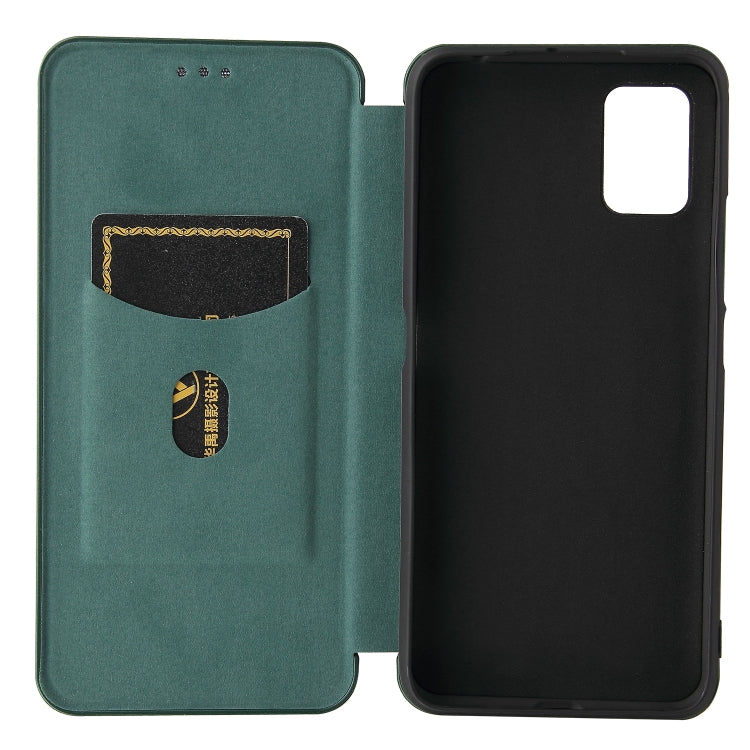 For UMIDIGI A7S Carbon Fiber Texture Horizontal Flip TPU + PC + PU Leather Case with Card Slot