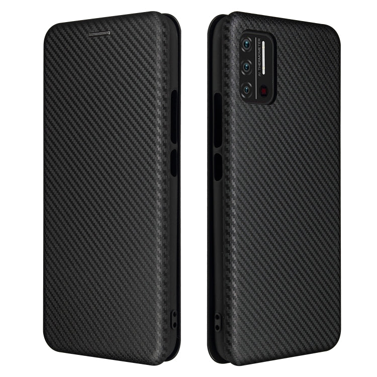 For UMIDIGI A7S Carbon Fiber Texture Horizontal Flip TPU + PC + PU Leather Case with Card Slot