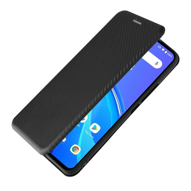 For UMIDIGI A7S Carbon Fiber Texture Horizontal Flip TPU + PC + PU Leather Case with Card Slot