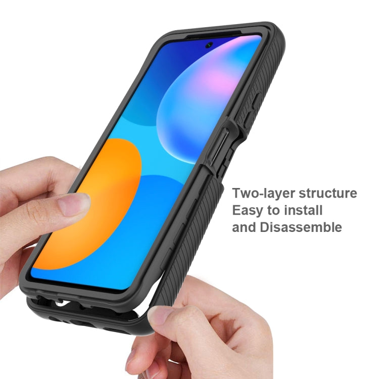 For Huawei P Smart 2021 / Y7a Starry Sky Solid Color Series Shockproof PC + TPU Protective Case(Black)