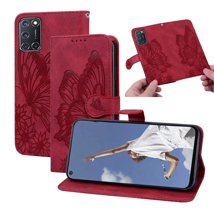 For OPPO A52 / A72 / A92 Retro Skin Feel Butterflies Embossing Horizontal Flip Leather Case with Holder & Card Slots & Wallet