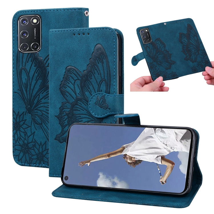 For OPPO A52 / A72 / A92 Retro Skin Feel Butterflies Embossing Horizontal Flip Leather Case with Holder & Card Slots & Wallet