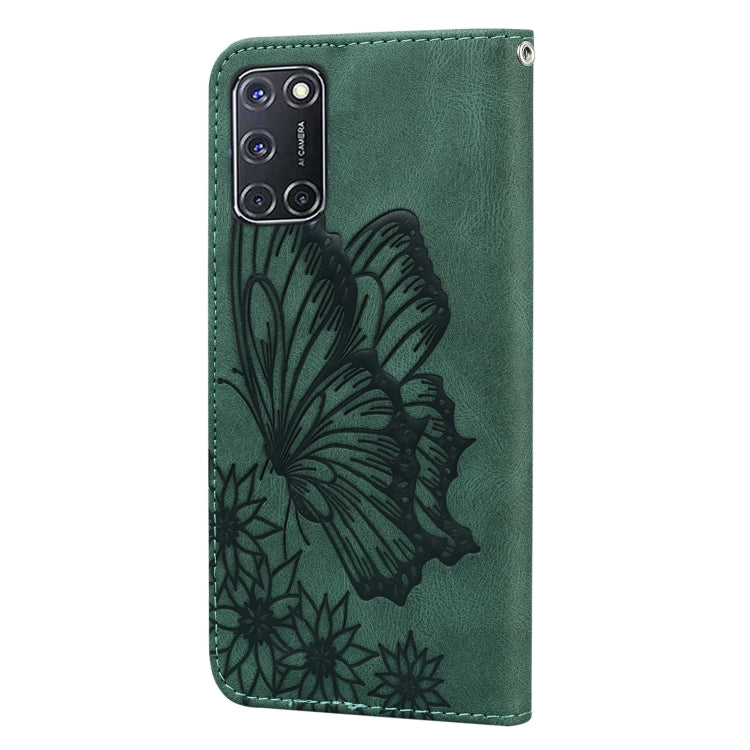 For OPPO A52 / A72 / A92 Retro Skin Feel Butterflies Embossing Horizontal Flip Leather Case with Holder & Card Slots & Wallet