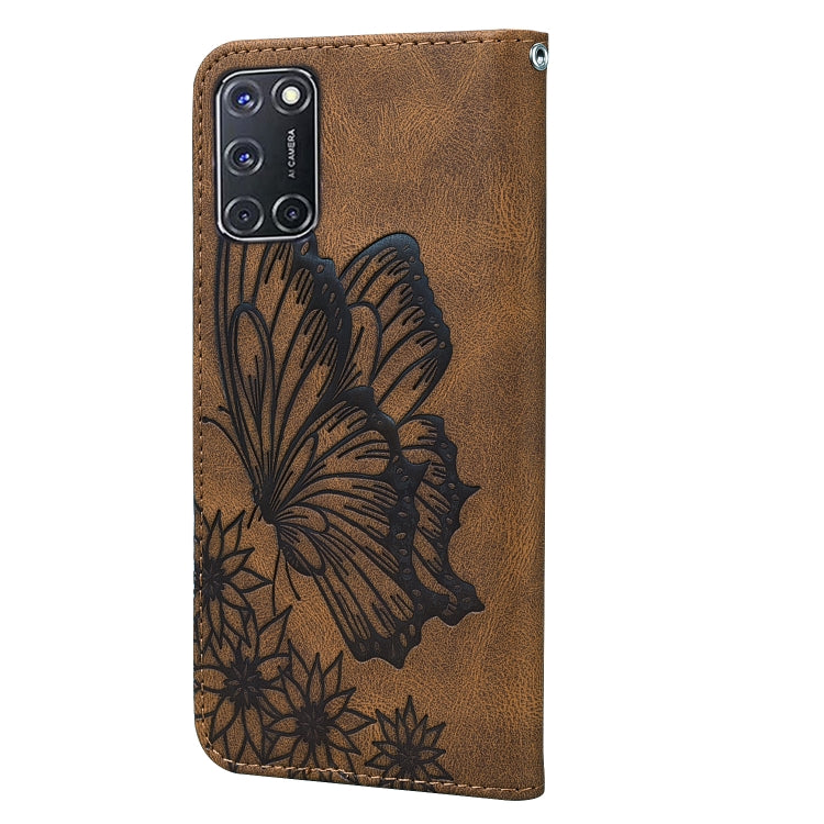 For OPPO A52 / A72 / A92 Retro Skin Feel Butterflies Embossing Horizontal Flip Leather Case with Holder & Card Slots & Wallet