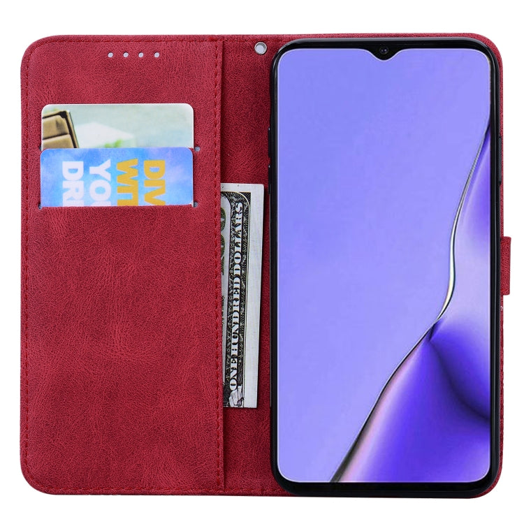 For OPPO A9 (2020) Retro Skin Feel Butterflies Embossing Horizontal Flip Leather Case with Holder & Card Slots & Wallet