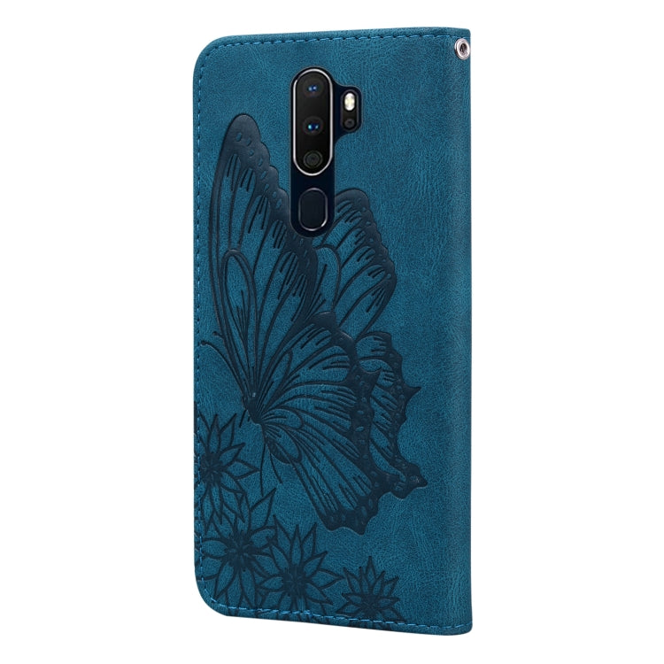 For OPPO A9 (2020) Retro Skin Feel Butterflies Embossing Horizontal Flip Leather Case with Holder & Card Slots & Wallet