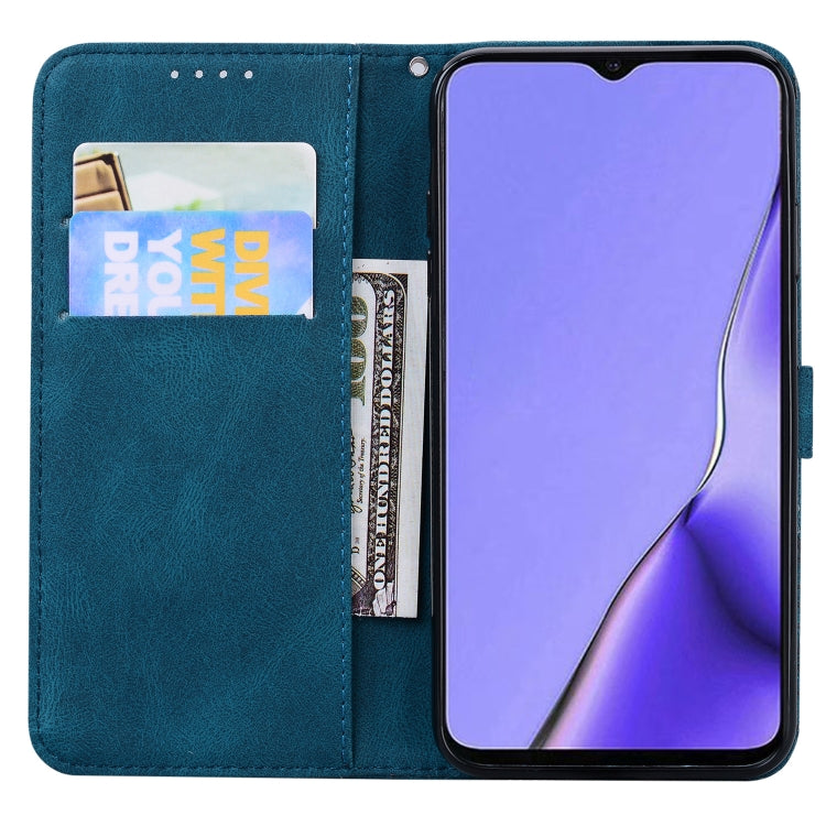 For OPPO A9 (2020) Retro Skin Feel Butterflies Embossing Horizontal Flip Leather Case with Holder & Card Slots & Wallet