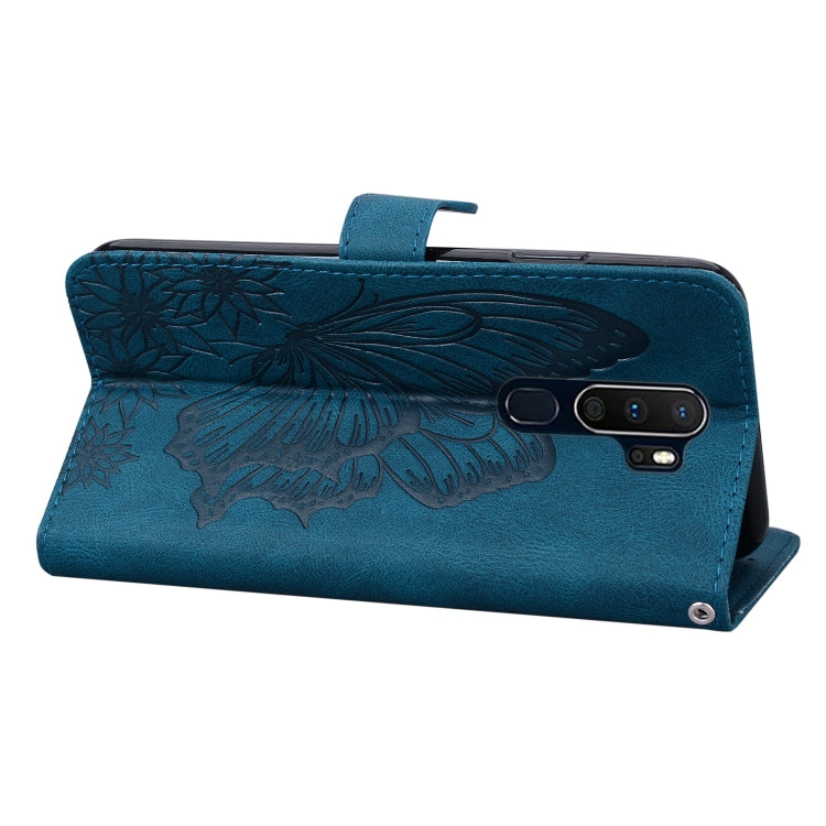 For OPPO A9 (2020) Retro Skin Feel Butterflies Embossing Horizontal Flip Leather Case with Holder & Card Slots & Wallet