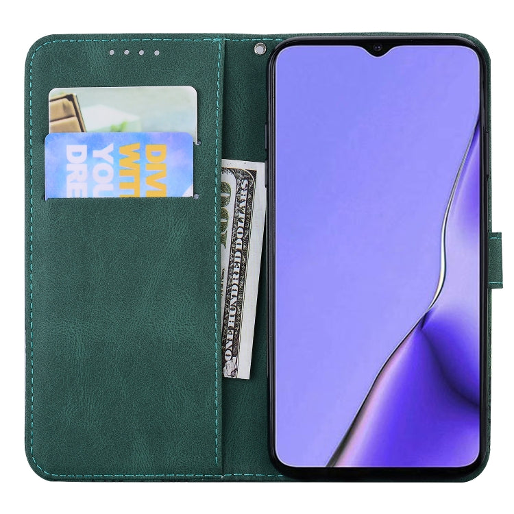 For OPPO A9 (2020) Retro Skin Feel Butterflies Embossing Horizontal Flip Leather Case with Holder & Card Slots & Wallet