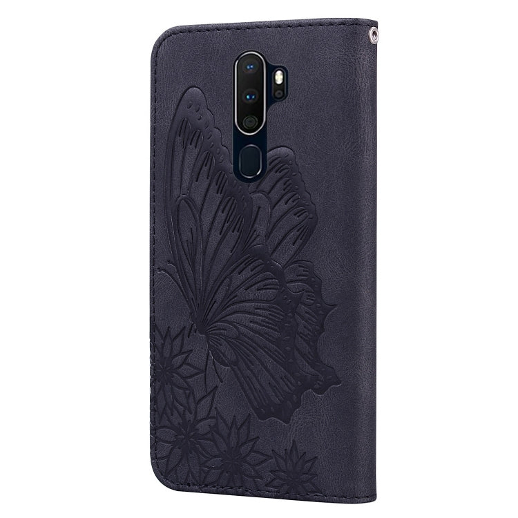 For OPPO A9 (2020) Retro Skin Feel Butterflies Embossing Horizontal Flip Leather Case with Holder & Card Slots & Wallet