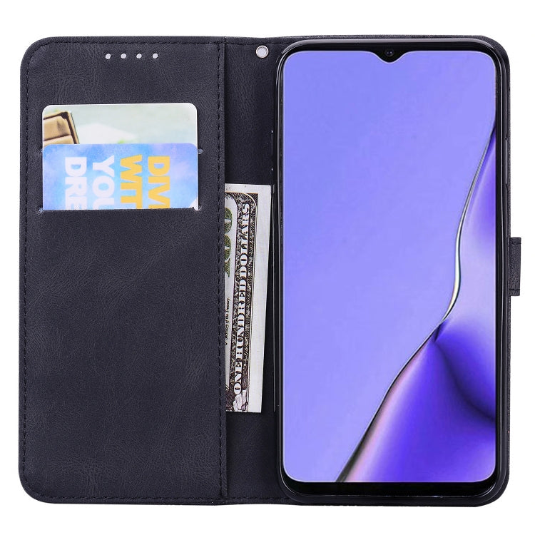 For OPPO A9 (2020) Retro Skin Feel Butterflies Embossing Horizontal Flip Leather Case with Holder & Card Slots & Wallet