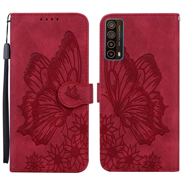 For Huawei P Smart 2021 Retro Skin Feel Butterflies Embossing Horizontal Flip Leather Case with Holder & Card Slots & Wallet