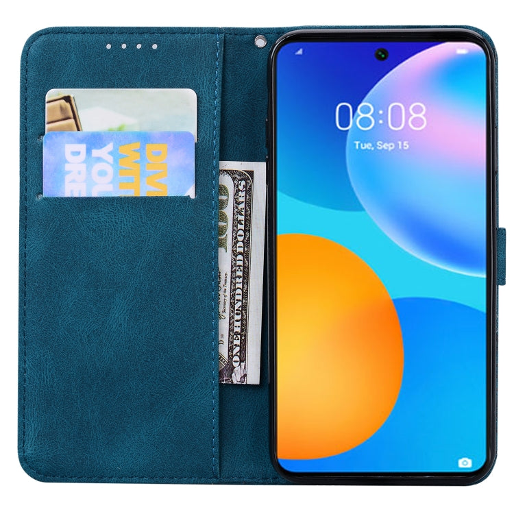 For Huawei P Smart 2021 Retro Skin Feel Butterflies Embossing Horizontal Flip Leather Case with Holder & Card Slots & Wallet
