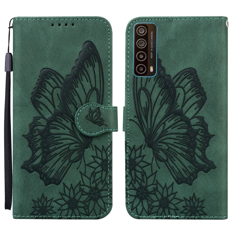 For Huawei P Smart 2021 Retro Skin Feel Butterflies Embossing Horizontal Flip Leather Case with Holder & Card Slots & Wallet