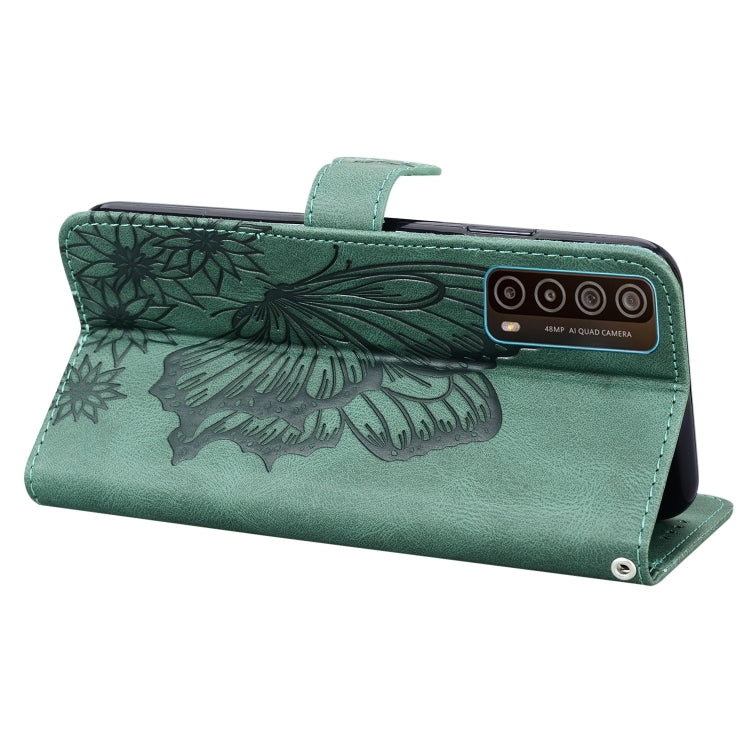 For Huawei P Smart 2021 Retro Skin Feel Butterflies Embossing Horizontal Flip Leather Case with Holder & Card Slots & Wallet