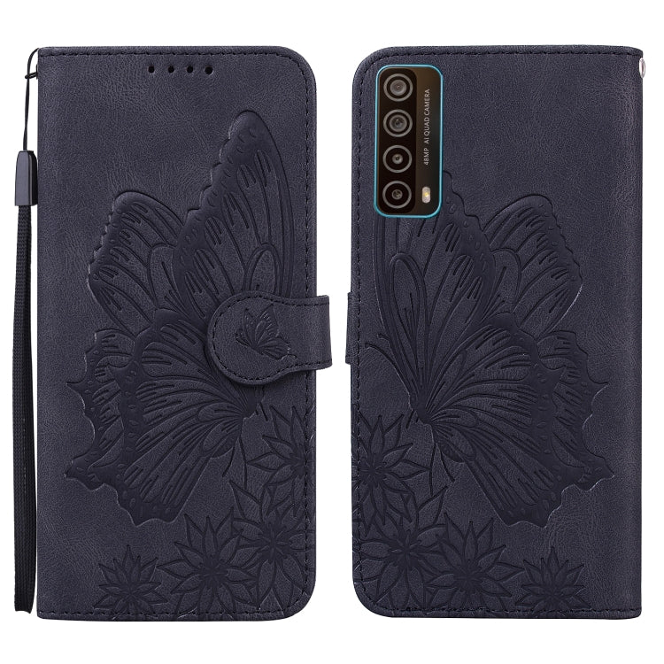 For Huawei P Smart 2021 Retro Skin Feel Butterflies Embossing Horizontal Flip Leather Case with Holder & Card Slots & Wallet
