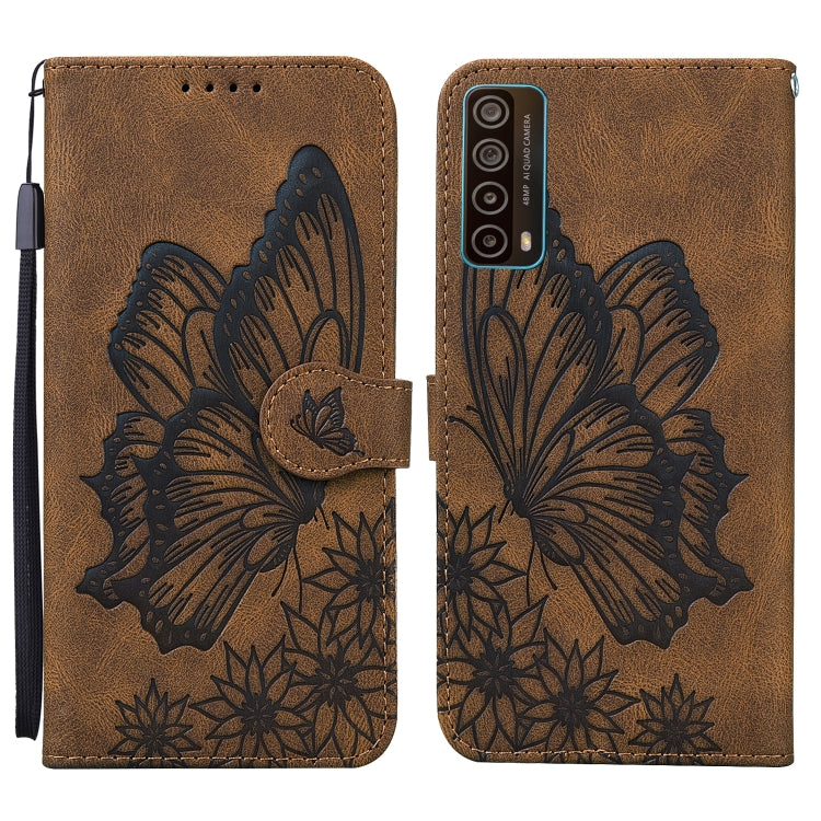For Huawei P Smart 2021 Retro Skin Feel Butterflies Embossing Horizontal Flip Leather Case with Holder & Card Slots & Wallet