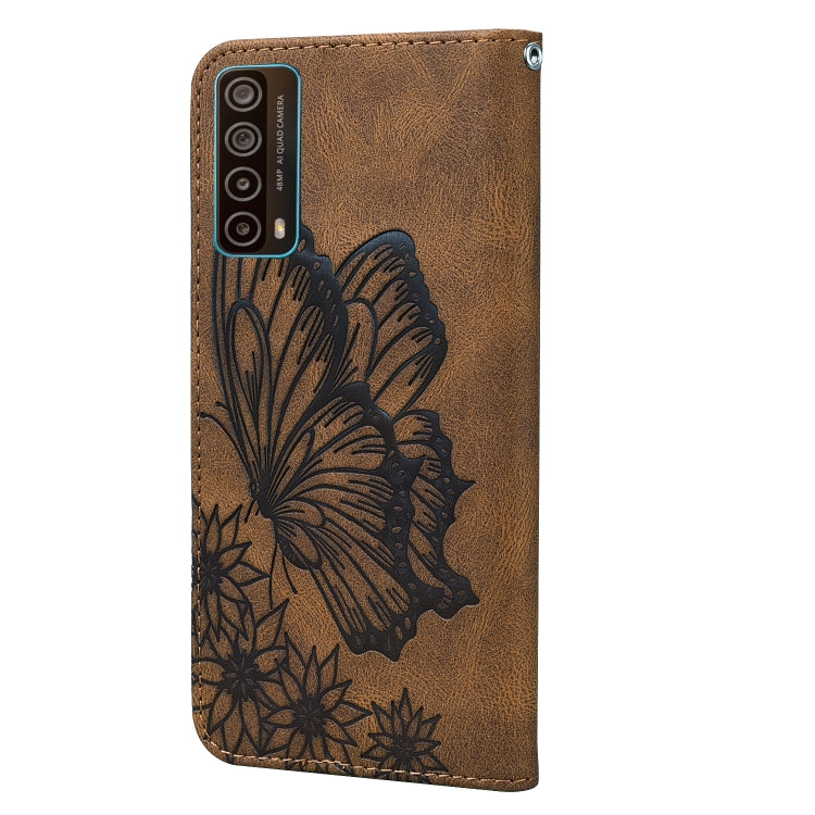 For Huawei P Smart 2021 Retro Skin Feel Butterflies Embossing Horizontal Flip Leather Case with Holder & Card Slots & Wallet