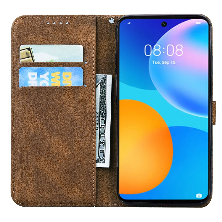 For Huawei P Smart 2021 Retro Skin Feel Butterflies Embossing Horizontal Flip Leather Case with Holder & Card Slots & Wallet