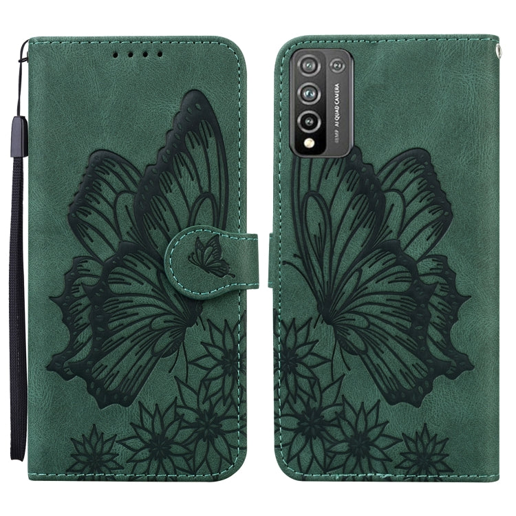 For Huawei Honor 10X Lite Retro Skin Feel Butterflies Embossing Horizontal Flip Leather Case with Holder & Card Slots & Wallet