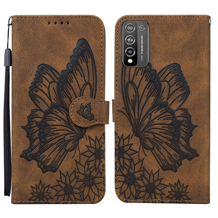 For Huawei Honor 10X Lite Retro Skin Feel Butterflies Embossing Horizontal Flip Leather Case with Holder & Card Slots & Wallet