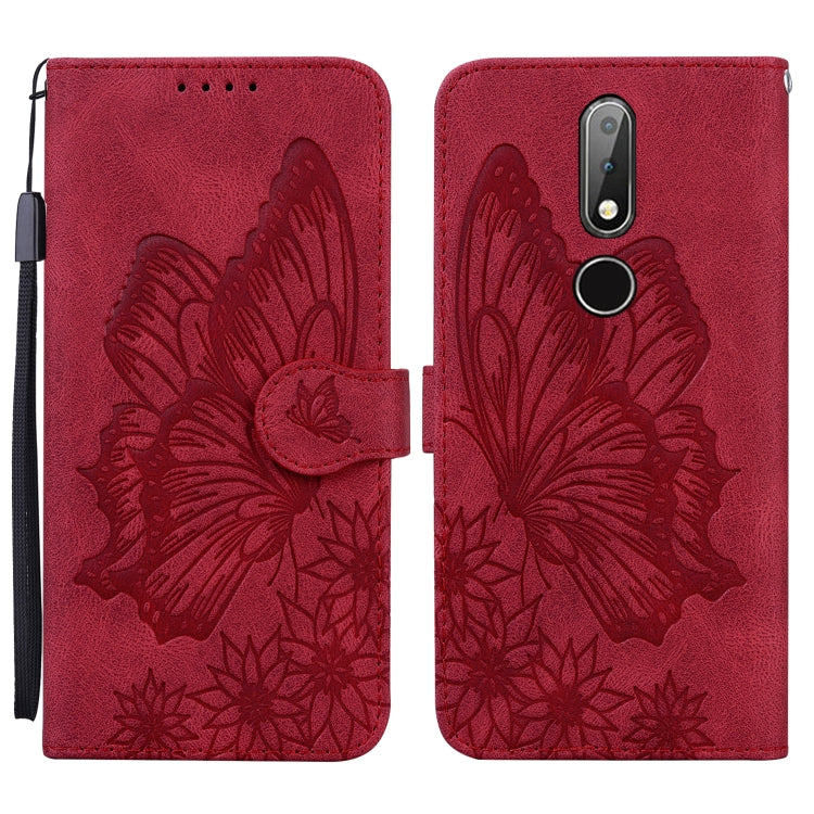 For Nokia 2.4 Retro Skin Feel Butterflies Embossing Horizontal Flip Leather Case with Holder & Card Slots & Wallet