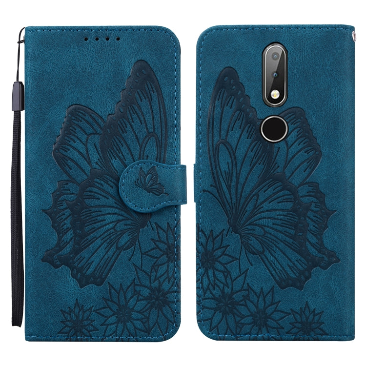 For Nokia 2.4 Retro Skin Feel Butterflies Embossing Horizontal Flip Leather Case with Holder & Card Slots & Wallet