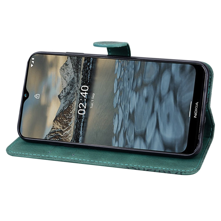 For Nokia 2.4 Retro Skin Feel Butterflies Embossing Horizontal Flip Leather Case with Holder & Card Slots & Wallet