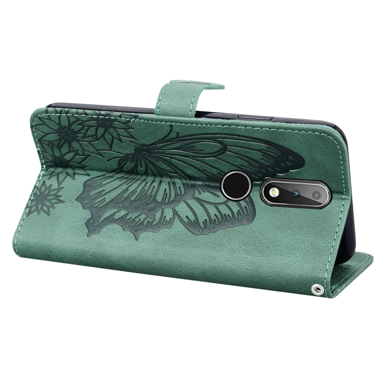 For Nokia 2.4 Retro Skin Feel Butterflies Embossing Horizontal Flip Leather Case with Holder & Card Slots & Wallet