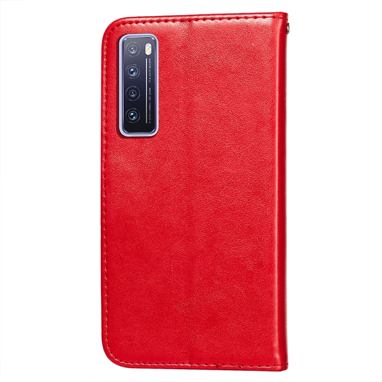 For Huawei nova 7 5G Flower Vine Embossing Pattern Horizontal Flip Leather Case with Card Slot & Holder & Wallet & Lanyard