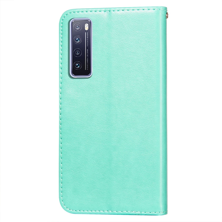 For Huawei nova 7 5G Flower Vine Embossing Pattern Horizontal Flip Leather Case with Card Slot & Holder & Wallet & Lanyard