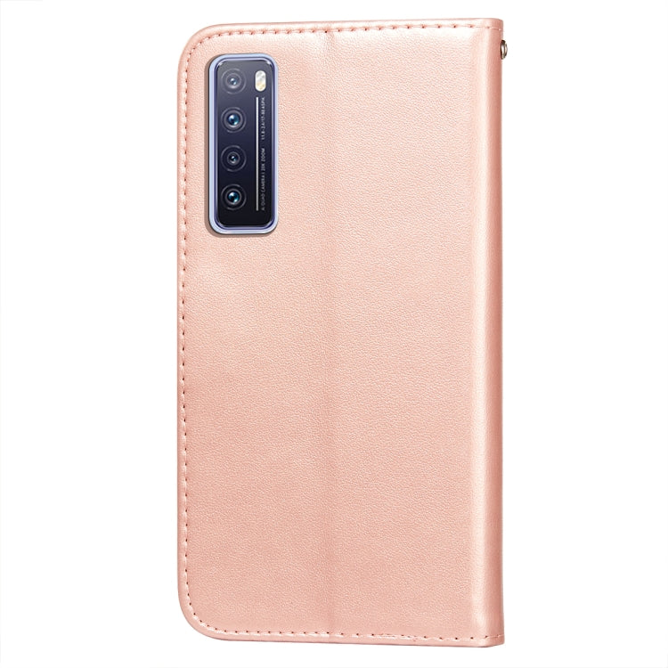 For Huawei nova 7 5G Flower Vine Embossing Pattern Horizontal Flip Leather Case with Card Slot & Holder & Wallet & Lanyard