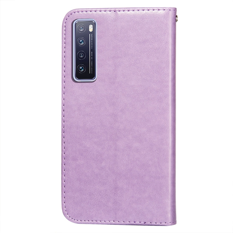 For Huawei nova 7 5G Flower Vine Embossing Pattern Horizontal Flip Leather Case with Card Slot & Holder & Wallet & Lanyard