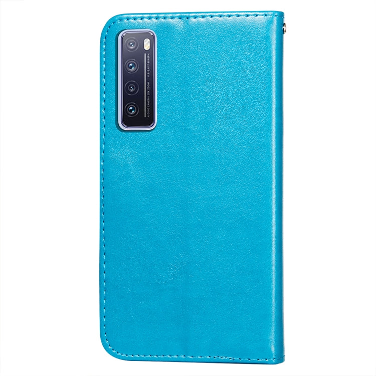 For Huawei nova 7 5G Flower Vine Embossing Pattern Horizontal Flip Leather Case with Card Slot & Holder & Wallet & Lanyard