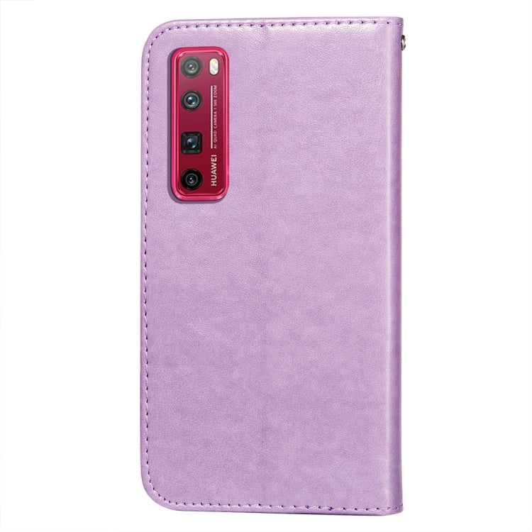 For Huawei nova 7 Pro 5G Flower Vine Embossing Pattern Horizontal Flip Leather Case with Card Slot & Holder & Wallet & Lanyard