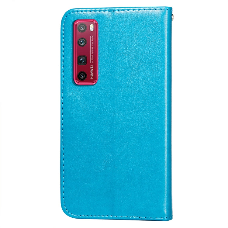 For Huawei nova 7 Pro 5G Flower Vine Embossing Pattern Horizontal Flip Leather Case with Card Slot & Holder & Wallet & Lanyard