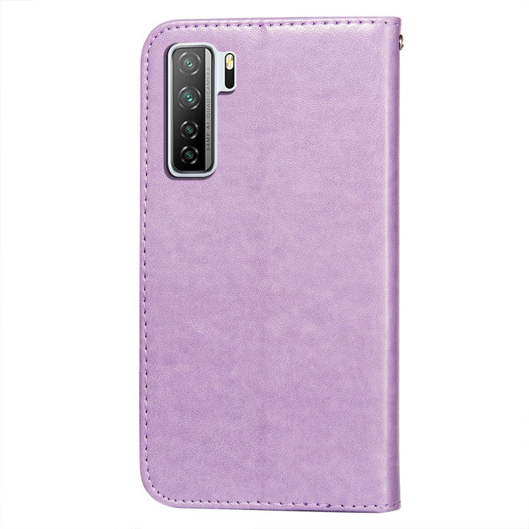 For Huawei nova 7 SE Flower Vine Embossing Pattern Horizontal Flip Leather Case with Card Slot & Holder & Wallet & Lanyard
