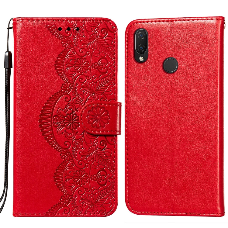 For Huawei P smart+ / nova 3i Flower Vine Embossing Pattern Horizontal Flip Leather Case with Card Slot & Holder & Wallet & Lanyard
