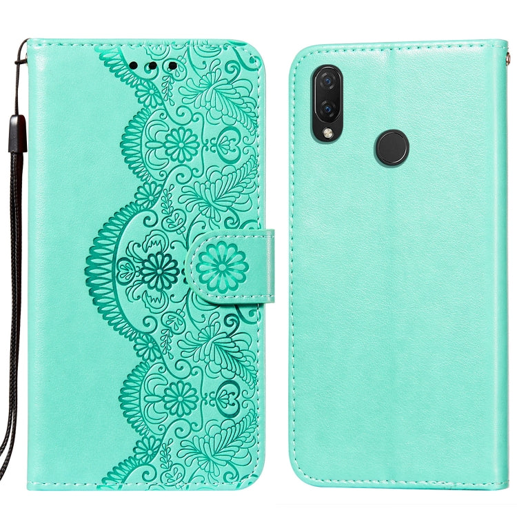 For Huawei P smart Z / Y9 Prime (2019) Flower Vine Embossing Pattern Horizontal Flip Leather Case with Card Slot & Holder & Wallet & Lanyard