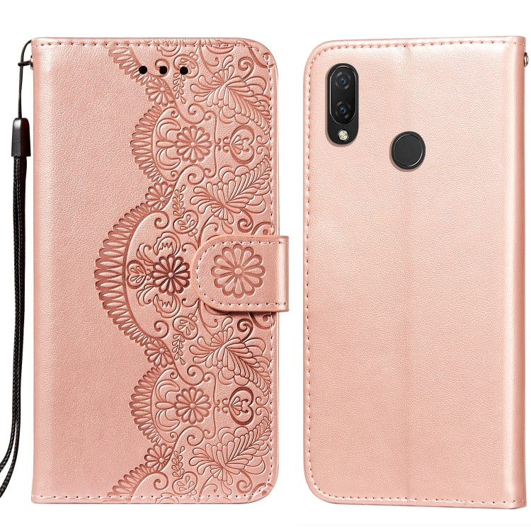 For Huawei P smart Z / Y9 Prime (2019) Flower Vine Embossing Pattern Horizontal Flip Leather Case with Card Slot & Holder & Wallet & Lanyard