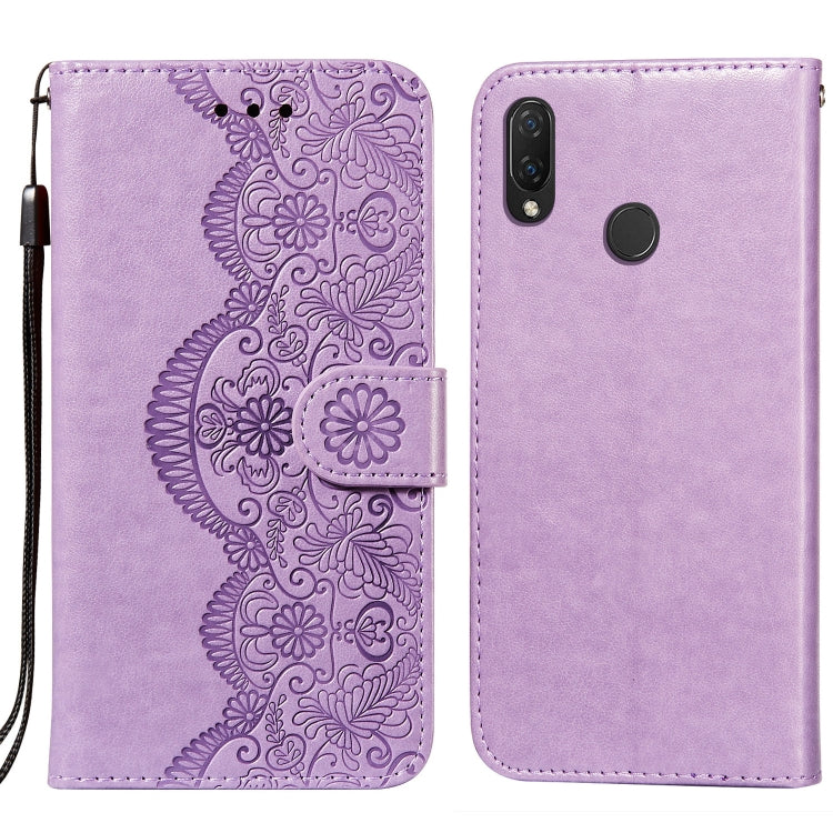 For Huawei P smart Z / Y9 Prime (2019) Flower Vine Embossing Pattern Horizontal Flip Leather Case with Card Slot & Holder & Wallet & Lanyard