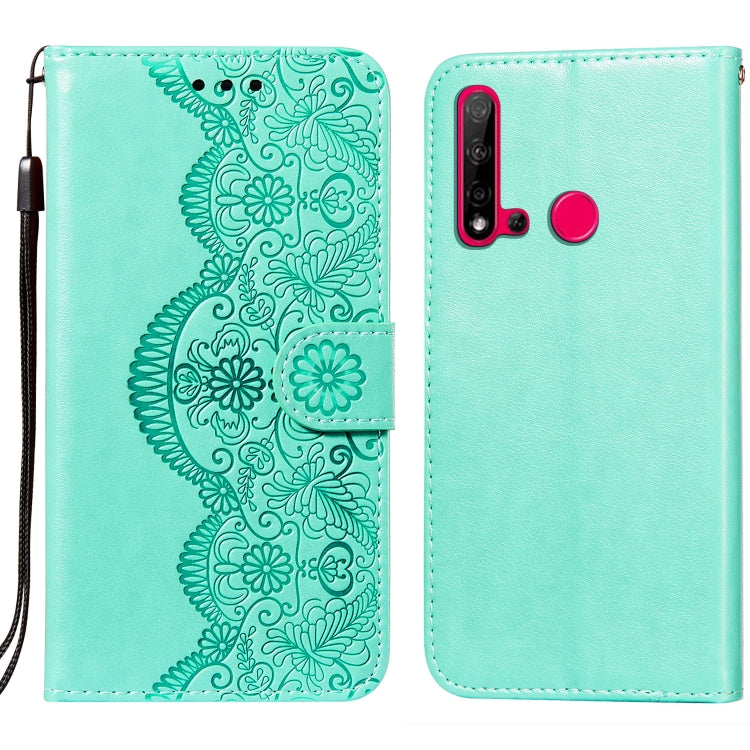 For Huawei P20 Lite (2019) Flower Vine Embossing Pattern Horizontal Flip Leather Case with Card Slot & Holder & Wallet & Lanyard