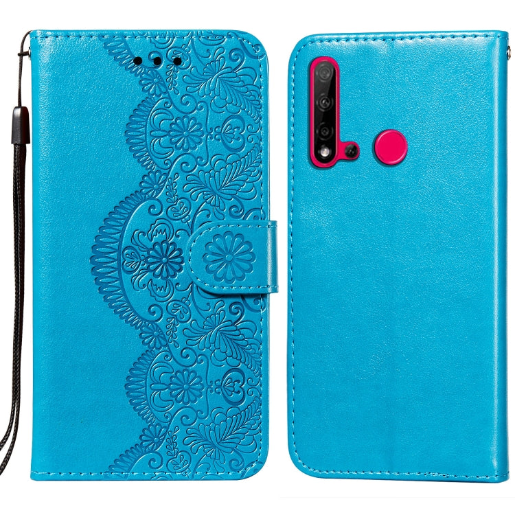 For Huawei P20 Lite (2019) Flower Vine Embossing Pattern Horizontal Flip Leather Case with Card Slot & Holder & Wallet & Lanyard